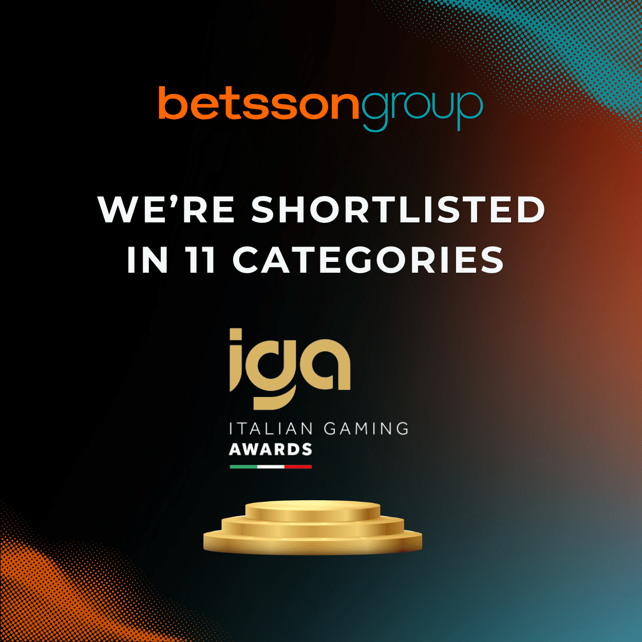 Betsson Group shortlisted in 11 categories at the Italian Gaming Awards 2026 