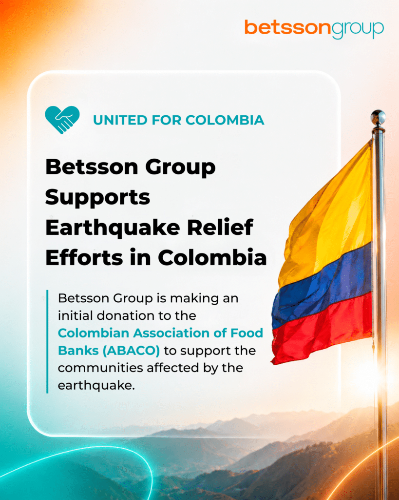 Betsson Group Supports Earthquake Relief Efforts in Colombia